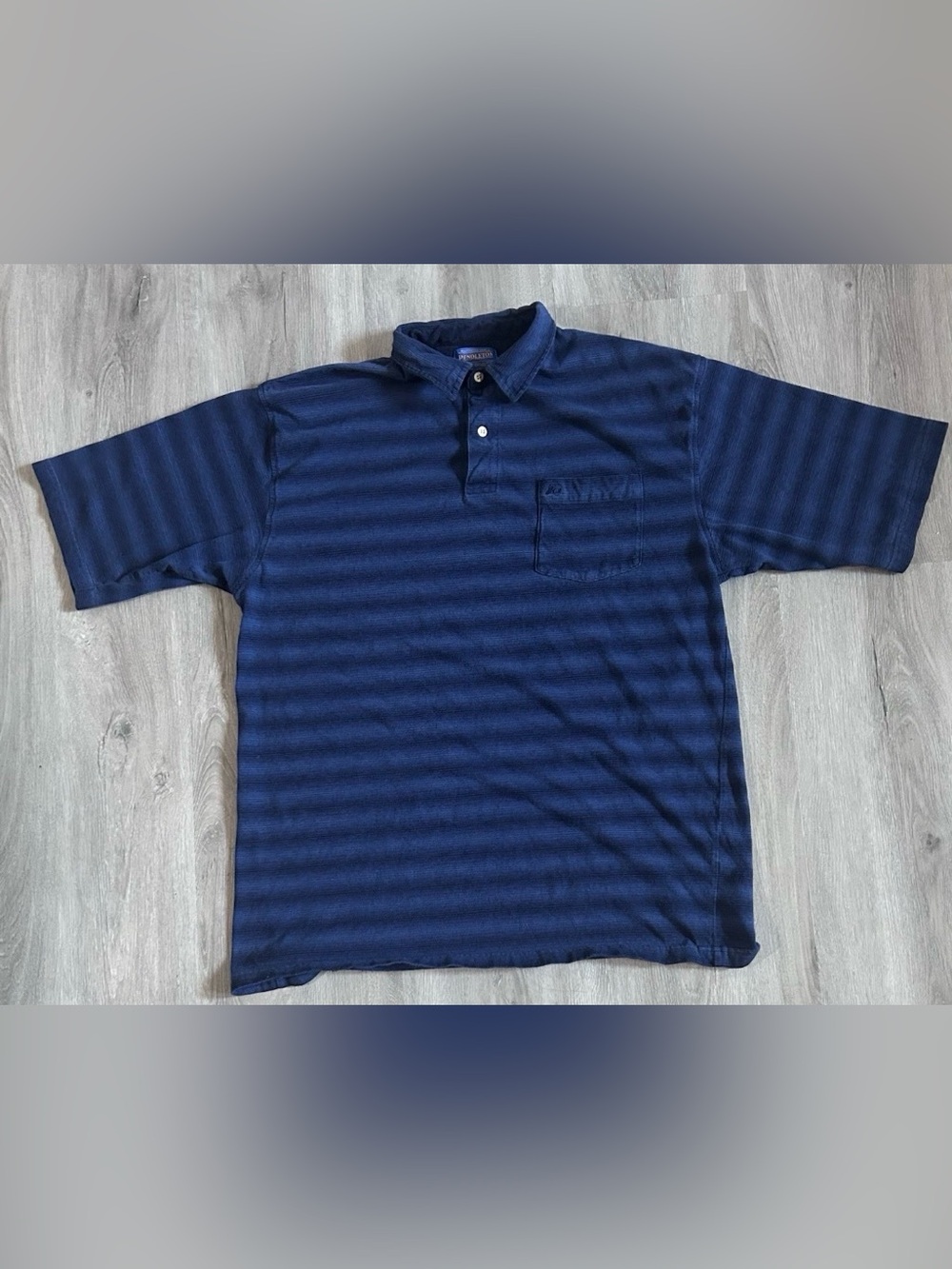Pendleton Men's XL Blue Striped Polo Shirt High Grade Western Wear 100% Cotton